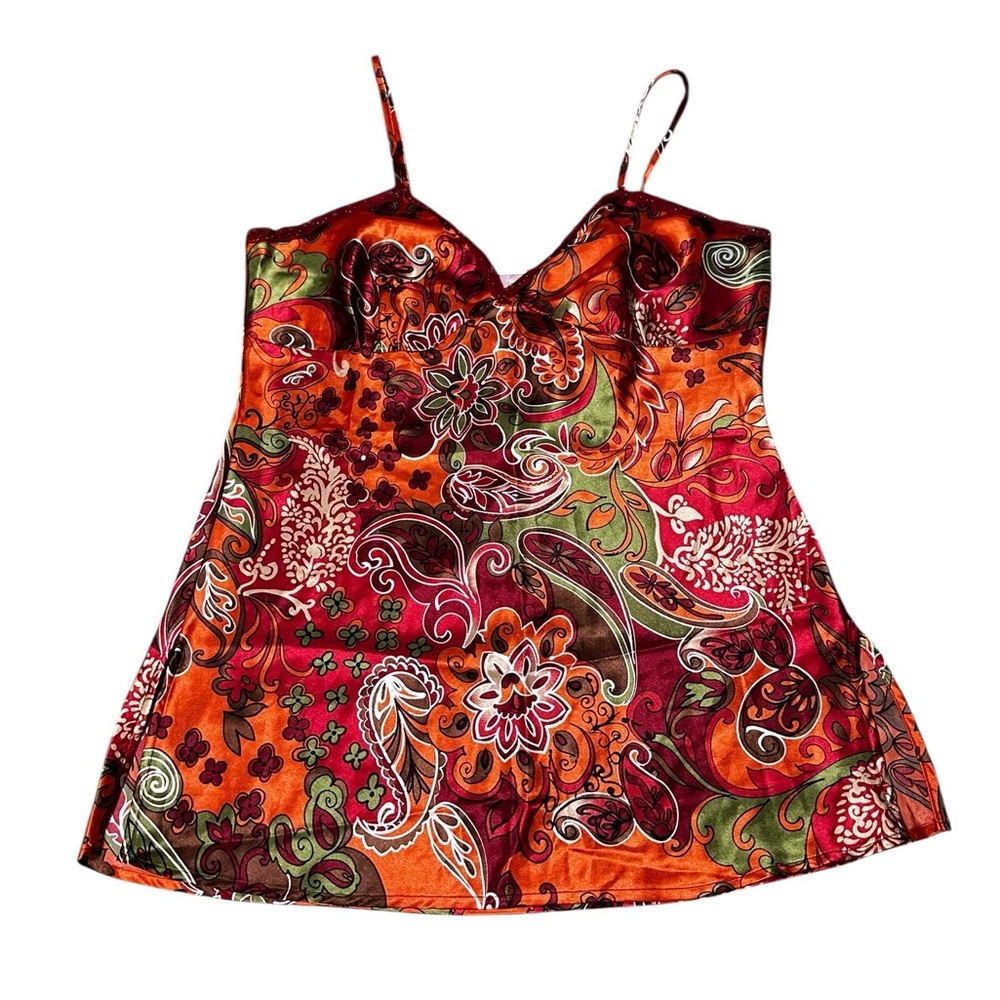 Xilhiration Y2K silky top, paisley, Large